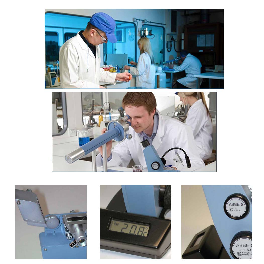 Refractómetro económico de laboratorio para amplia gama de medida de índice de refracción | ABBE 5 | B+S