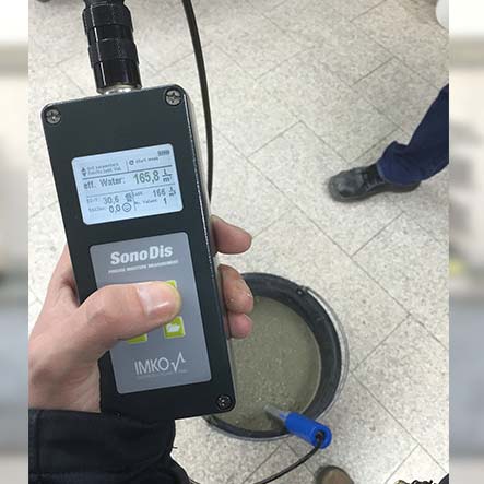 Medición de humedad en áridos: Hormigón, concreto, arena, grava y piedras | Serie Sono | IMKO